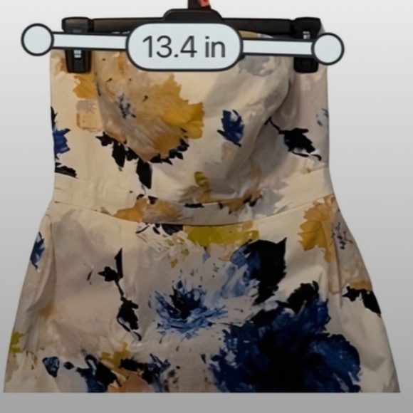 (4) J CREW Artistic Flower Strapless Multi-colored Midi Dress - Picture 7 of 11